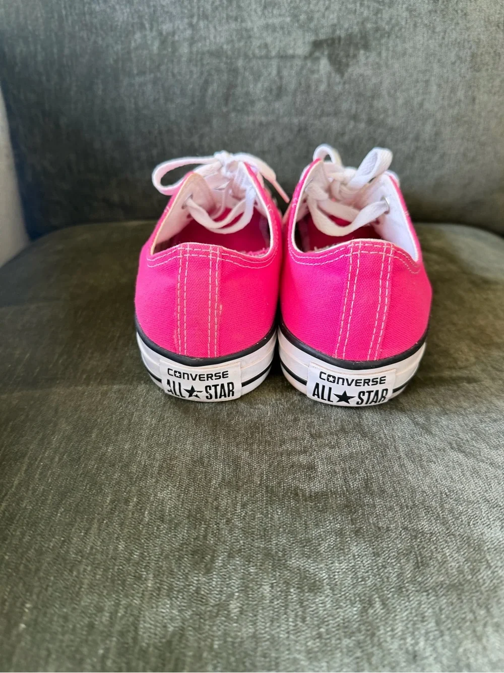 Converse Low Top Sneakers - Bright Pink and White - Picture 3 of 6